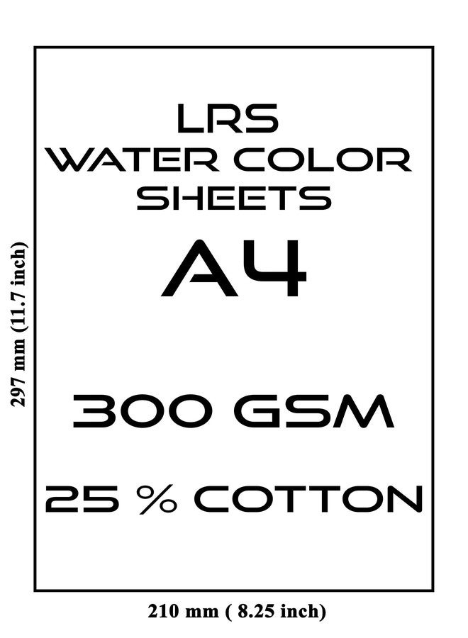 LRS ورق ألوان مائية LRS - 25% قطن - 300 جرام/متر مربع - مقاس A4 (مقاس A4 - 20 ورقة) - Image 2